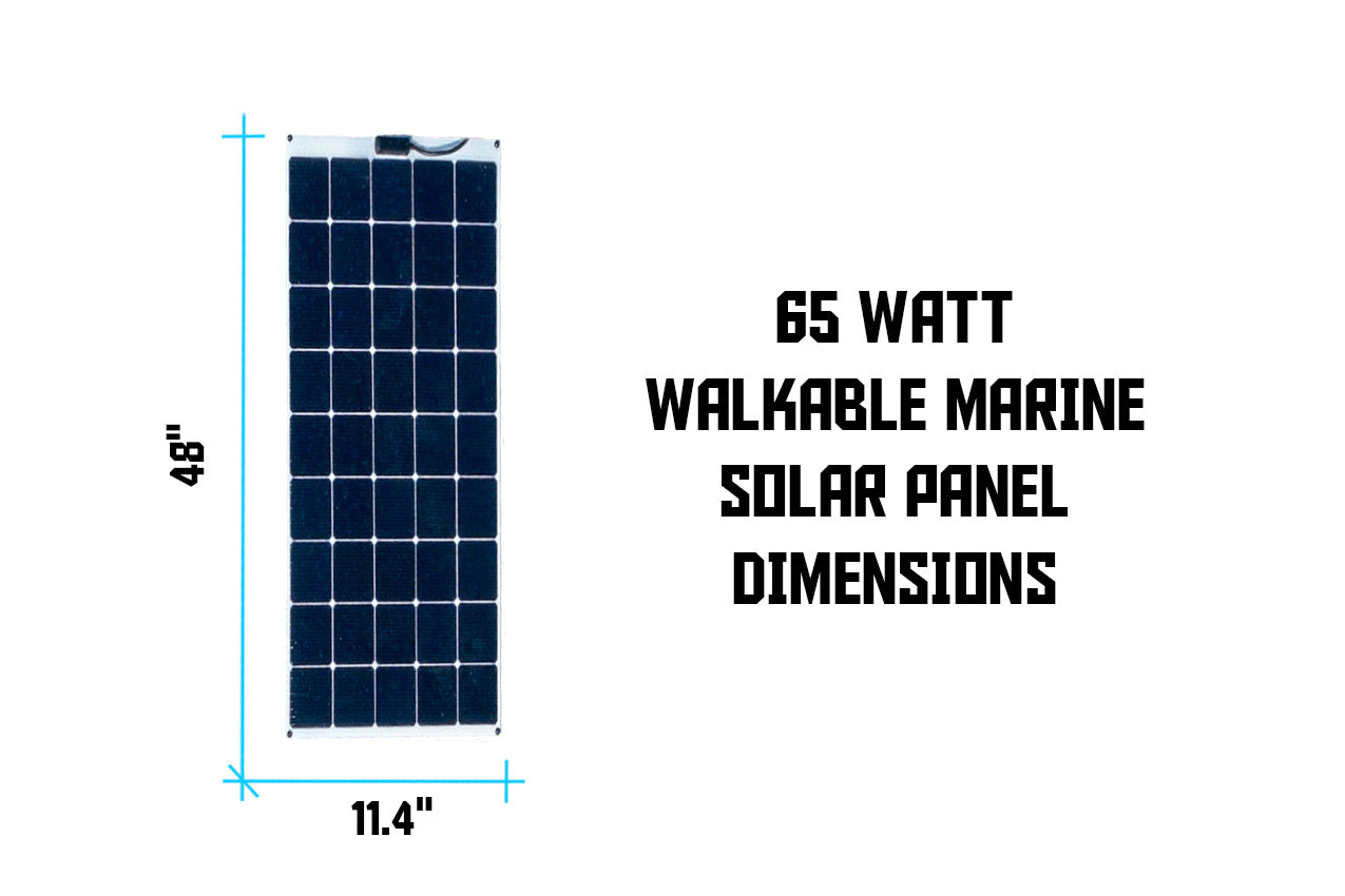 65 Watt Walkable Marine Solar Panel - Maxeon Sunpower Cells