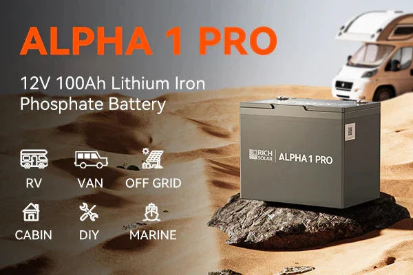 ALPHA 1 PRO 12V 100Ah LiFePO4 Battery for RVs, Vans, Off-Grid | 10 Year Warranty | 7,000 Lifetime Cycles | UL Certified