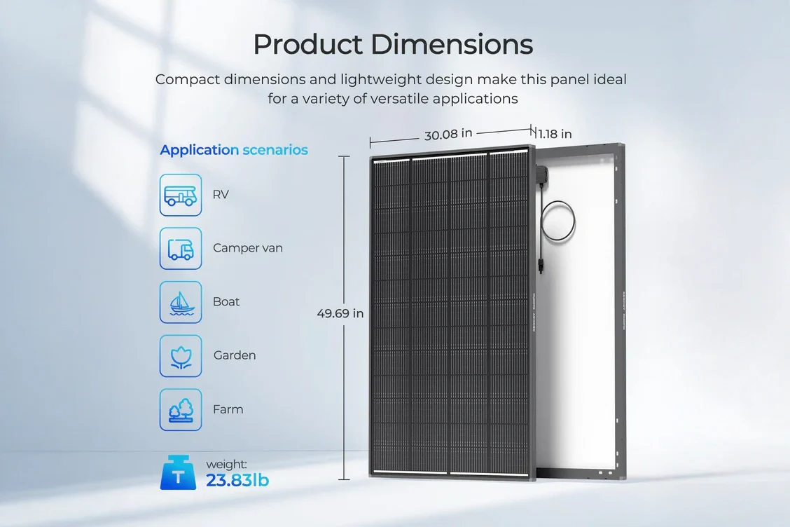 Renogy 200 Watt ShadowFlux - Anti‑Shading N‑Type Solar Panel