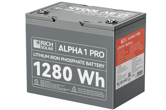 ALPHA 1 PRO 12V 100Ah LiFePO4 Battery for RVs, Vans, Off-Grid | 10 Year Warranty | 7,000 Lifetime Cycles | UL Certified