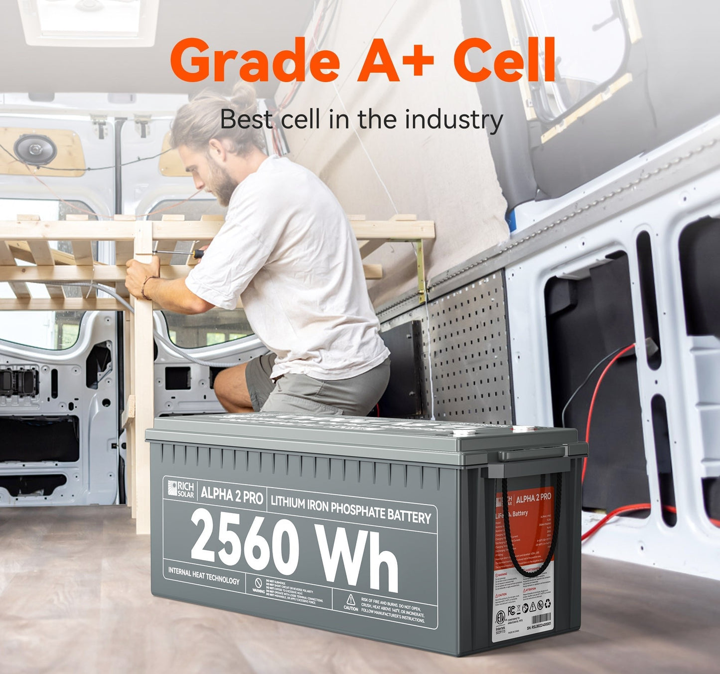 ALPHA 2 PRO 12V 200Ah LiFePO4 Battery for RVs, Vans, Off-Grid | 10-Year Warranty | 7,000+ Cycles | UL Certified