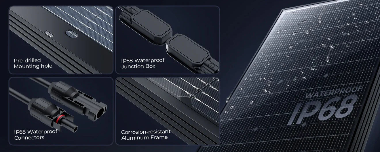 100W BougeRV Bifacial Solar Panel - 16BB N-Type | 12V/24V
