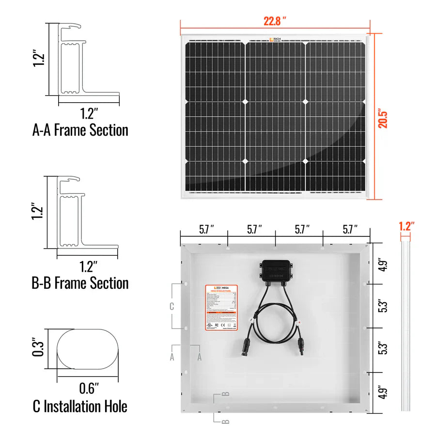 Rich 50 Watt Solar Panel